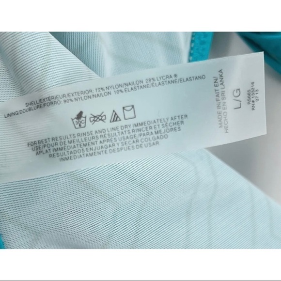 Charlie by Matthew Zink MZ Jerry Halter Bandeau Bikini 2pc Set Turquoise Sz L - Picture 8 of 9